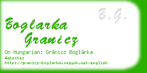 boglarka granicz business card