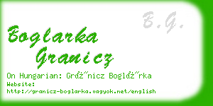 boglarka granicz business card